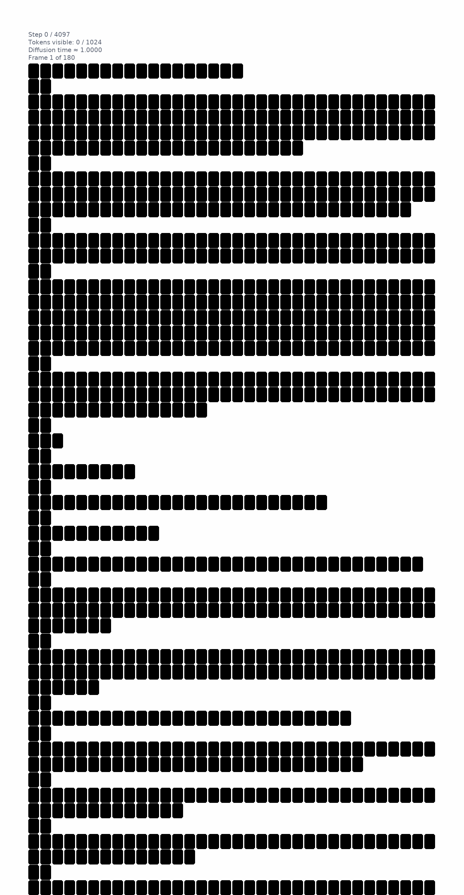 MDLM token reveal animation